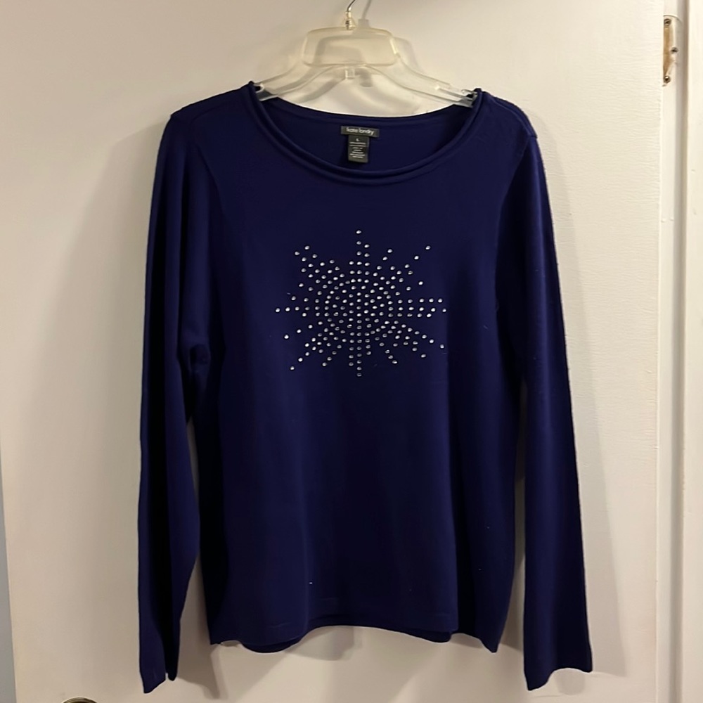 Kate Landry purple roll neck sweater.
